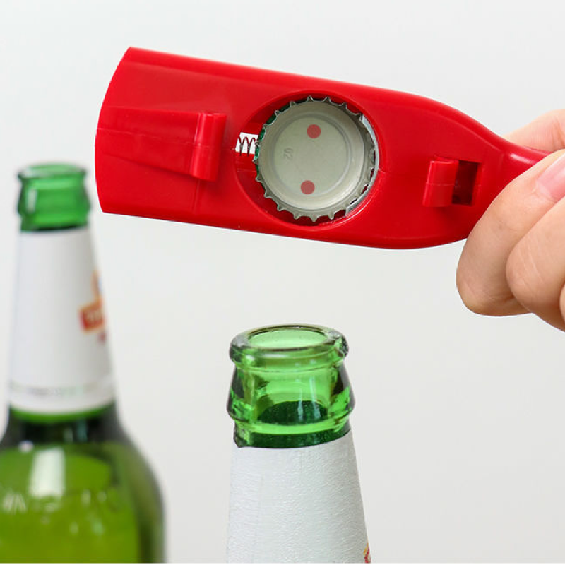Bottle opener, bottle cap launcher, novelty toy
