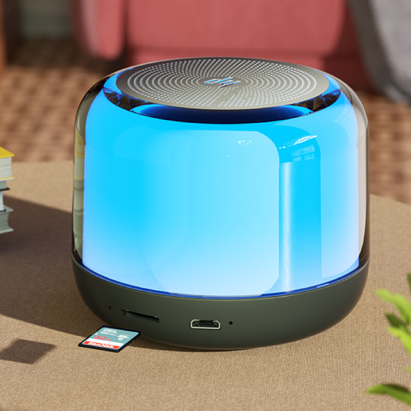 Wireless Bluetooth speaker, colorful and luminous mini desktop computer speaker, portable for outdoor use.