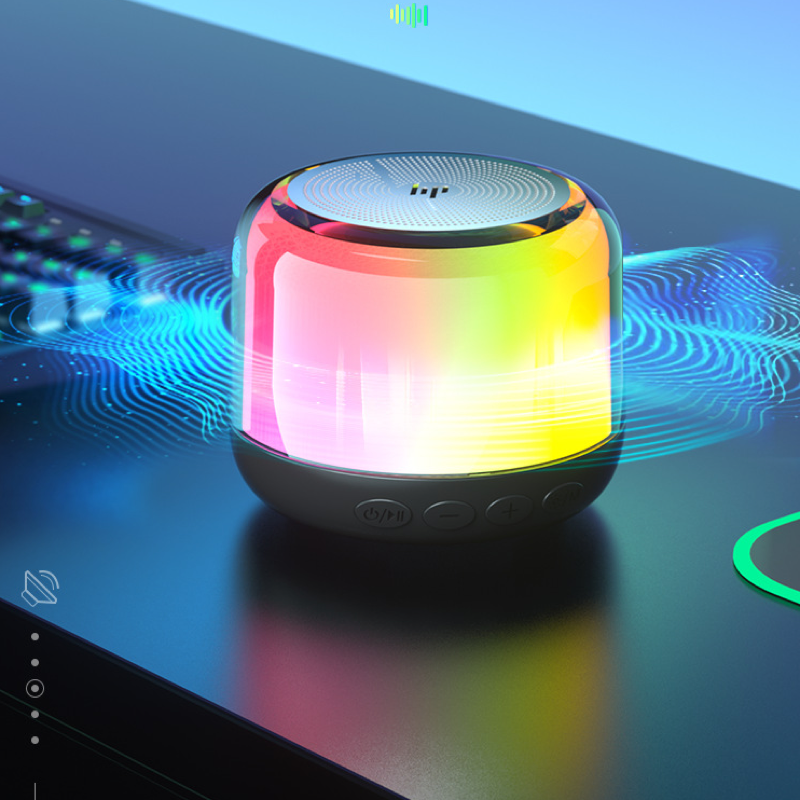 Wireless Bluetooth speaker, colorful and luminous mini desktop computer speaker, portable for outdoor use.