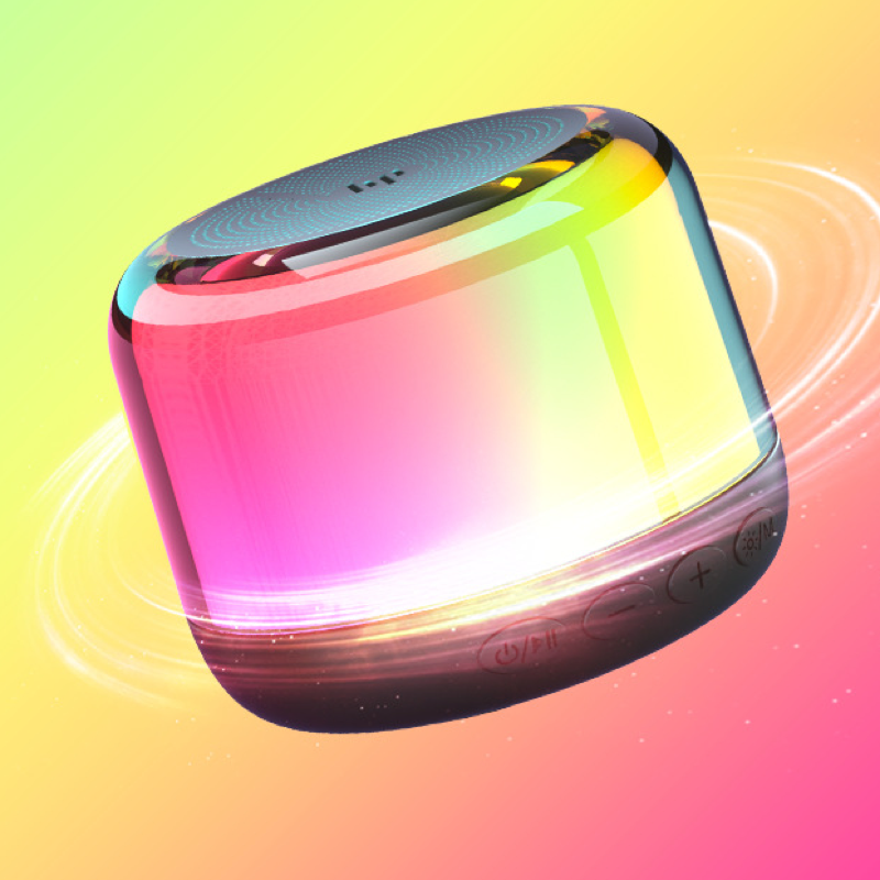 Wireless Bluetooth speaker, colorful and luminous mini desktop computer speaker, portable for outdoor use.