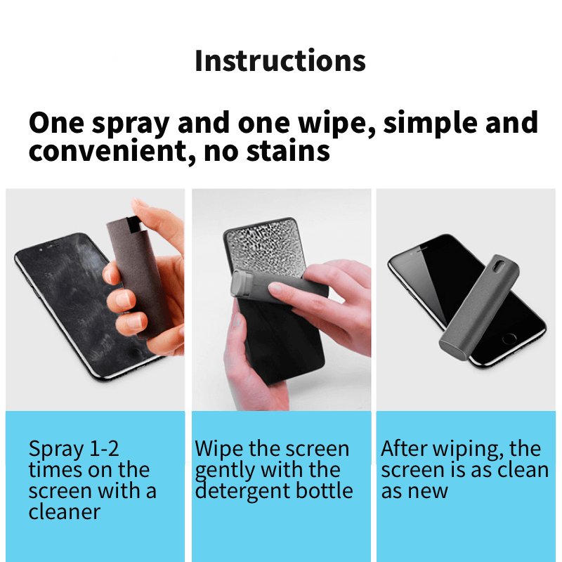 Screen cleaner, cleaning cloth, spray cleaner