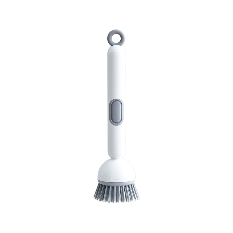 Long-handled cleaning brush, press to dispense liquid, convenient and easy to use.