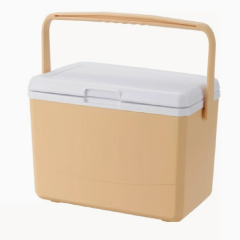 Portable insulated box for camping, fishing and vending, keeps items cold, warm and fresh for commercial use.