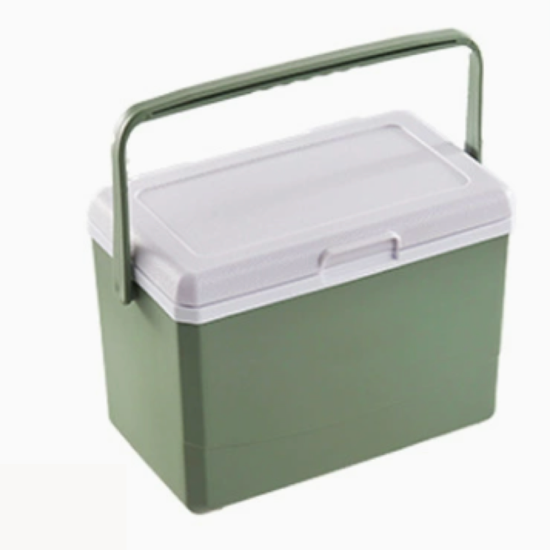 Portable insulated box for camping, fishing and vending, keeps items cold, warm and fresh for commercial use.